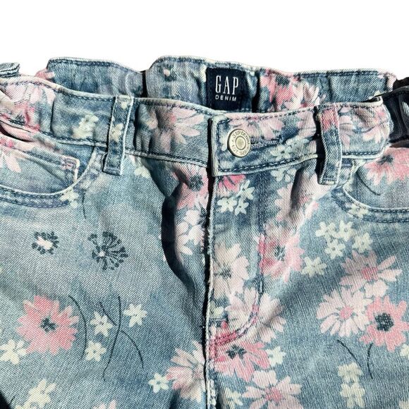 GAP Girls Floral Lightwash  Jeans Size 12 - Picture 4 of 6